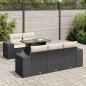 Preview: ARDEBO.de - 6-tlg. Garten-Sofagarnitur mit Kissen Schwarz Poly Rattan