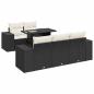 Preview: 6-tlg. Garten-Sofagarnitur mit Kissen Schwarz Poly Rattan