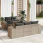 Preview: ARDEBO.de - 6-tlg. Garten-Sofagarnitur mit Kissen Grau Poly Rattan