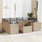 Preview: ARDEBO.de - 7-tlg. Garten-Sofagarnitur mit Kissen Beige Poly Rattan