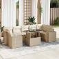 Preview: ARDEBO.de - 8-tlg. Garten-Sofagarnitur mit Kissen Beige Poly Rattan