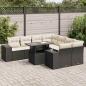 Preview: ARDEBO.de - 9-tlg. Garten-Sofagarnitur mit Kissen Schwarz Poly Rattan