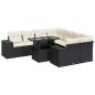 Preview: 9-tlg. Garten-Sofagarnitur mit Kissen Schwarz Poly Rattan