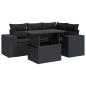 Preview: 5-tlg. Garten-Sofagarnitur mit Kissen Schwarz Poly Rattan