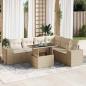 Preview: ARDEBO.de - 7-tlg. Garten-Sofagarnitur mit Kissen Beige Poly Rattan