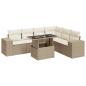 Preview: 7-tlg. Garten-Sofagarnitur mit Kissen Beige Poly Rattan