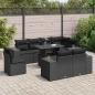 Preview: ARDEBO.de - 9-tlg. Garten-Sofagarnitur mit Kissen Schwarz Poly Rattan