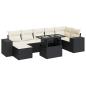 Preview: 8-tlg. Garten-Sofagarnitur mit Kissen Schwarz Poly Rattan