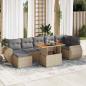 Preview: ARDEBO.de - 8-tlg. Garten-Sofagarnitur mit Kissen Beige Poly Rattan