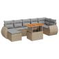 Preview: 8-tlg. Garten-Sofagarnitur mit Kissen Beige Poly Rattan