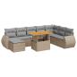 Preview: 9-tlg. Garten-Sofagarnitur mit Kissen Beige Poly Rattan