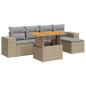 Preview: 6-tlg. Garten-Sofagarnitur mit Kissen Beige Poly Rattan