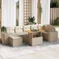 Preview: ARDEBO.de - 8-tlg. Garten-Sofagarnitur mit Kissen Beige Poly Rattan