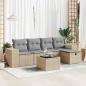 Preview: ARDEBO.de - 6-tlg. Garten-Sofagarnitur mit Kissen Beige Poly Rattan