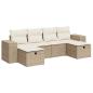 Preview: 6-tlg. Garten-Sofagarnitur mit Kissen Beige Poly Rattan