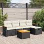Preview: ARDEBO.de - 6-tlg. Garten-Sofagarnitur mit Kissen Schwarz Poly Rattan