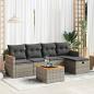 Preview: ARDEBO.de - 6-tlg. Garten-Sofagarnitur mit Kissen Grau Poly Rattan