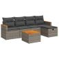 Preview: 6-tlg. Garten-Sofagarnitur mit Kissen Grau Poly Rattan