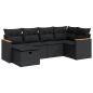 Preview: 6-tlg. Garten-Sofagarnitur mit Kissen Schwarz Poly Rattan