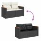 Preview: 7-tlg. Garten-Sofagarnitur mit Kissen Schwarz Poly Rattan