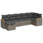 Preview: 7-tlg. Garten-Sofagarnitur mit Kissen Grau Poly Rattan