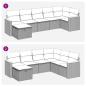Preview: 7-tlg. Garten-Sofagarnitur mit Kissen Grau Poly Rattan
