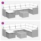 Preview: 8-tlg. Garten-Sofagarnitur mit Kissen Grau Poly Rattan