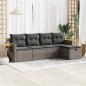 Preview: ARDEBO.de - 5-tlg. Garten-Sofagarnitur mit Kissen Grau Poly Rattan