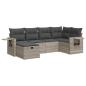 Preview: 6-tlg. Garten-Sofagarnitur mit Kissen Hellgrau Poly Rattan