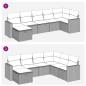 Preview: 7-tlg. Garten-Sofagarnitur mit Kissen Hellgrau Poly Rattan
