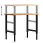 Preview: Werkbank Hellbraun 80x60x(71,5-98) cm Massivholz Eiche