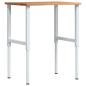 Preview: Werkbank Hellbraun 80x60x(71,5-98) cm Massivholz Eiche