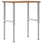 Preview: Werkbank Hellbraun 80x60x(71,5-98) cm Massivholz Eiche