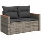 Preview: 5-tlg. Garten-Sofagarnitur mit Kissen Grau Poly Rattan Akazie