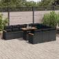 Preview: ARDEBO.de - 11-tlg. Garten-Sofagarnitur mit Kissen Schwarz Poly Rattan