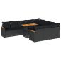 Preview: 11-tlg. Garten-Sofagarnitur mit Kissen Schwarz Poly Rattan