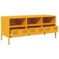 Preview: TV-Schrank Senfgelb 101,5x39x43,5 cm Kaltgewalzter Stahl