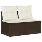 Preview: 4-tlg. Garten-Sofagarnitur mit Kissen Braun Poly Rattan Akazie