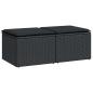 Preview: 2-tlg. Garten-Sofagarnitur mit Kissen Schwarz Poly Rattan