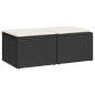 Preview: 2-tlg. Garten-Sofagarnitur mit Kissen Schwarz Poly Rattan