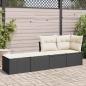 Preview: 2-tlg. Garten-Sofagarnitur mit Kissen Schwarz Poly Rattan