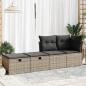 Preview: 2-tlg. Garten-Sofagarnitur mit Kissen Grau Poly Rattan Akazie