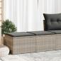 Preview: ARDEBO.de - 2-tlg. Garten-Sofagarnitur mit Kissen Hellgrau Poly Rattan