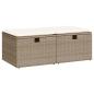 Preview: 2-tlg. Garten-Sofagarnitur mit Kissen Beige Poly Rattan Akazie