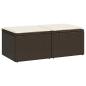 Preview: 2-tlg. Garten-Sofagarnitur mit Kissen Braun Poly Rattan Akazie