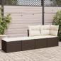 Preview: 2-tlg. Garten-Sofagarnitur mit Kissen Braun Poly Rattan Akazie