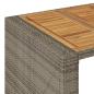 Preview: 5-tlg. Gartenbar-Set mit Kissen Grau Poly Rattan Akazie