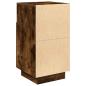Preview: Nachttisch mit 2 Schubladen Räuchereiche 36x36x68 cm