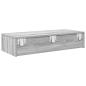 Preview: Wandregal mit Schubladen Grau Sonoma 80x33x17 cm Holzwerkstoff