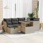 Preview: ARDEBO.de - 7-tlg. Garten-Sofagarnitur mit Kissen Hellgrau Poly Rattan
